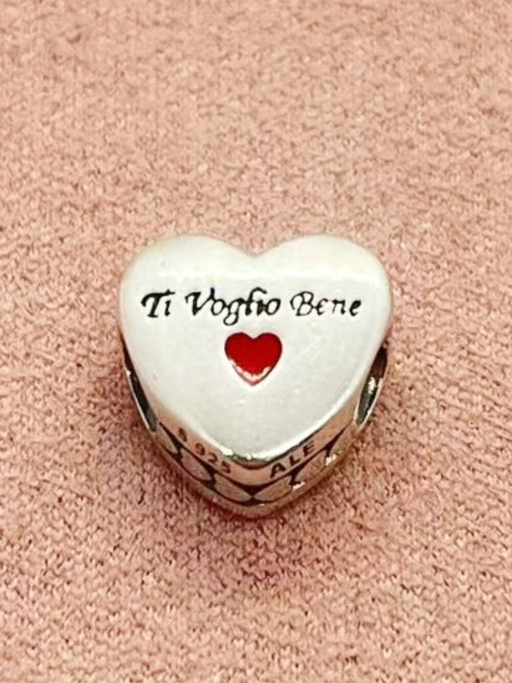 Pandora Ti Voglio Bene Charm I love you Charm Love Heart Gifts Pendant S925